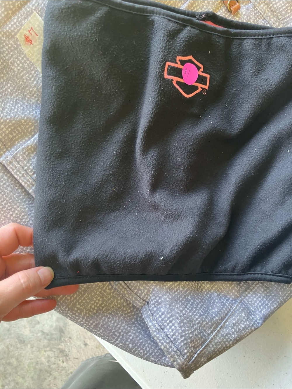Harley-Davidson Black Fleece Neck Gaiter with Pink Logo